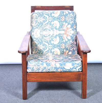 Lot 646 - Arts and Crafts style reclining armchair