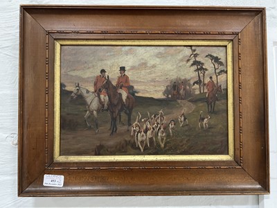 Lot 453 - Brian Porteous, Hounds and Landscape and another hunting scene.
