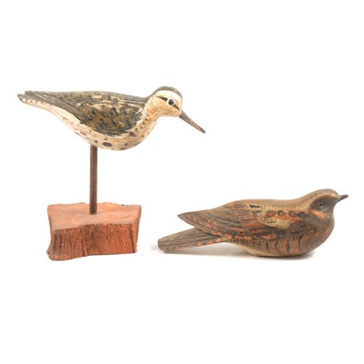 Lot 89 - William E Kirkpatrick, two American folk art carved wooden birds