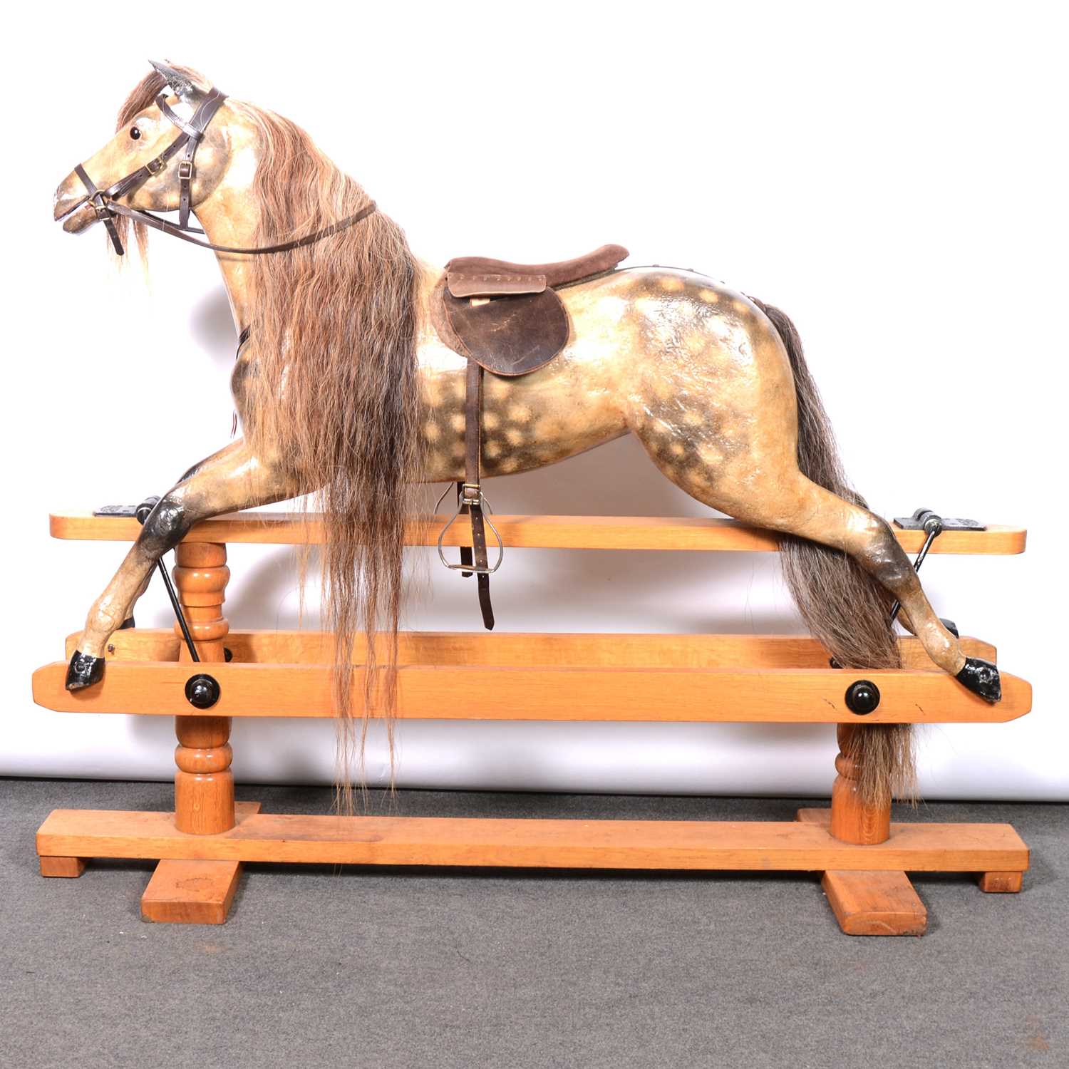 Lot 101 - Large painted Tom Cobley 'Antique Dapple' rocking horse