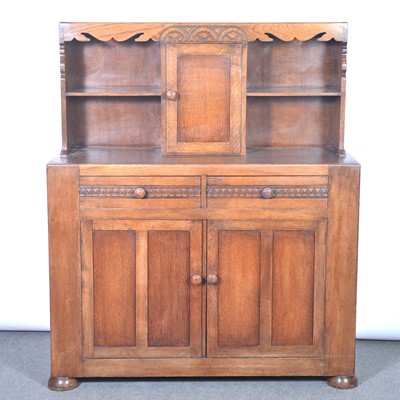 Lot 385 - English oak veneered dresser