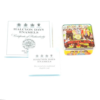 Lot 47 - Halcyon Days, Beatles' Sgt Pepper's Lonely Hearts Club Band enamel box.