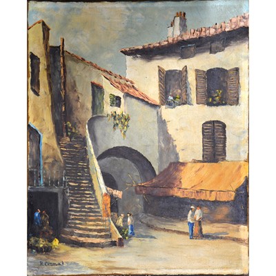 Lot 514 - Rudolf Cermak, continental street scene.