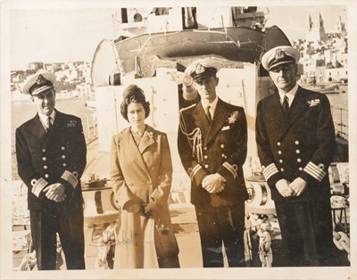 Lot 148 - Royal interest - Signed photograph of Princess Elizabeth and Prince Philip, and other ephemera.