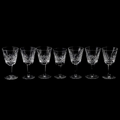 Lot 21 - Waterford Crystal Lismore pattern decanters, wine glasses, bowl, and other glasswares.