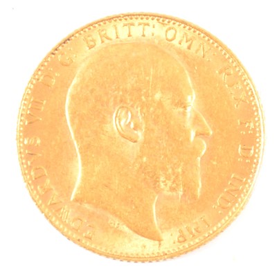 Lot 361 - A Gold Full Sovereign Coin, Edward VII 1907.