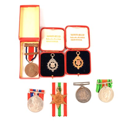 Lot 288 - Victorian HM Coastguard Long Service and Good Conduct Medal, and other gold, silver, and WW2 medals.