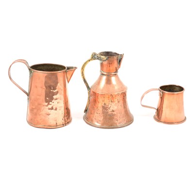 Lot 209 - Copper kettles, planters, water jugs, tankers and other wares.