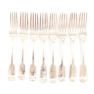 Lot 130 - Four pairs of silver table forks