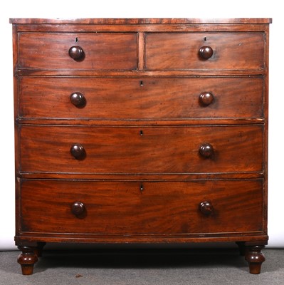 Lot 363 - Victorian mahogany bowfront chest of drawers