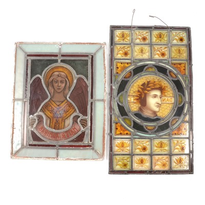 Lot 143 - Two stained glass panels