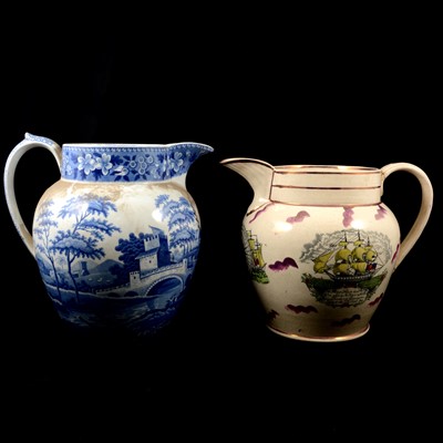 Lot 133 - Spode named jug and a Sunderland type jug