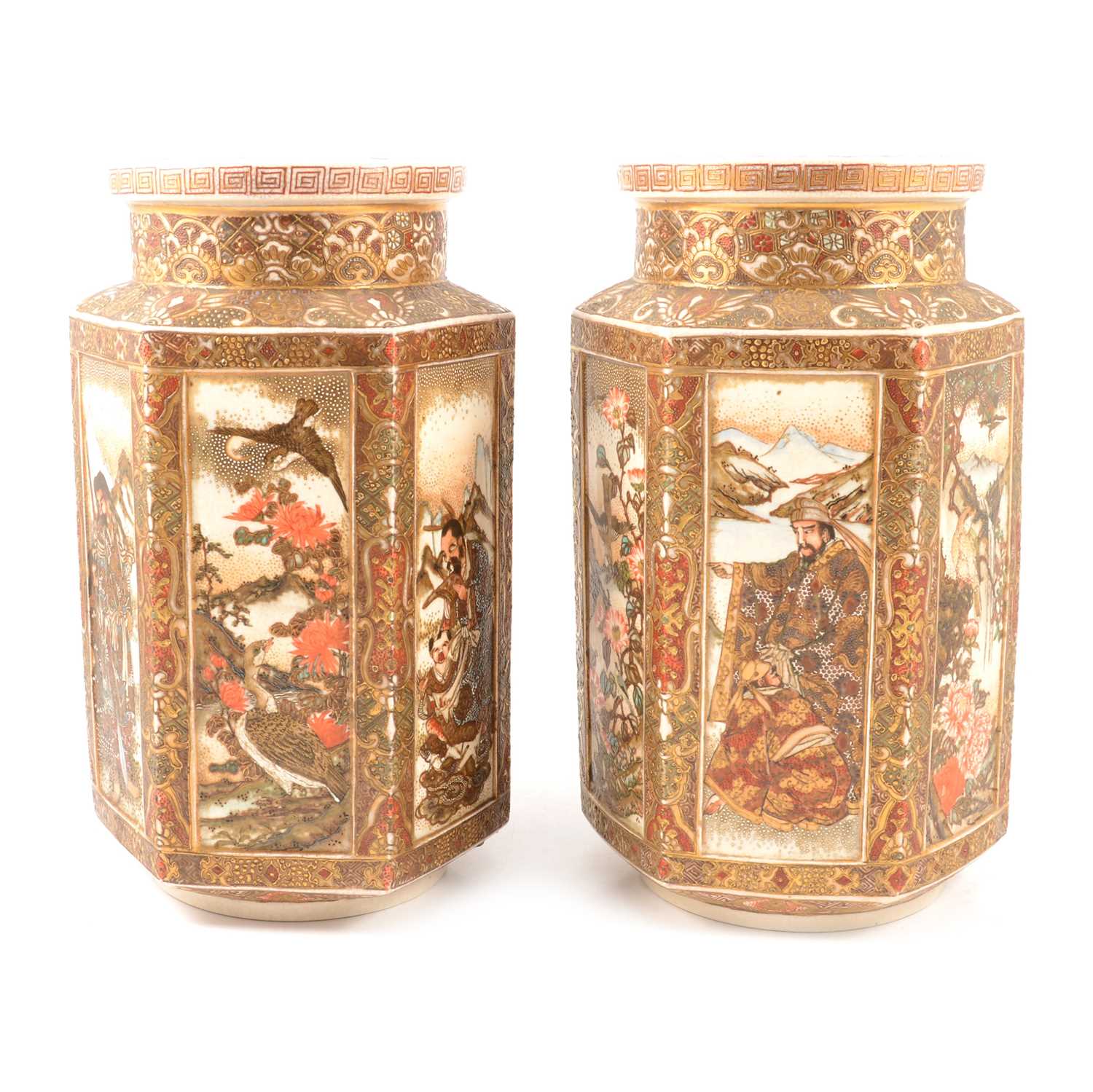 Lot 120 - Pair of Satsuma vases