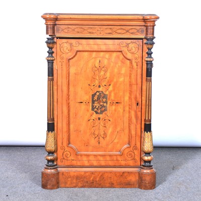 Lot 236 - Edwardian satinwood and marquetry pedestal cupboard