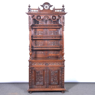 Lot 217 - Normandy carved oak dresser