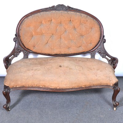 Lot 439 - Victorian walnut sofa