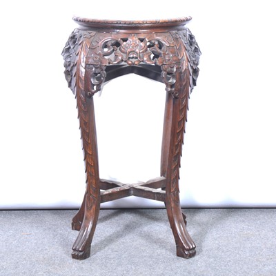 Lot 116 - Chinese carved hardwood jardinière stand