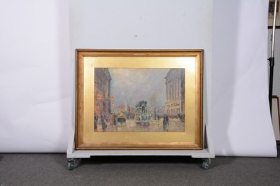 Lot 209 - K Thomas after Antoine Blanchard, Parisian Street scene