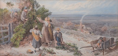 Lot 420 - After Myles Birket Foster, Gathering Holly