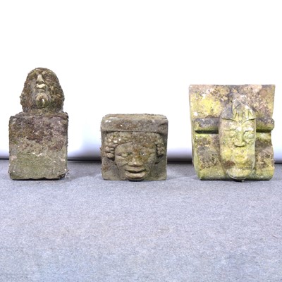 Lot 243 - Romanesque stone grotesque and two others