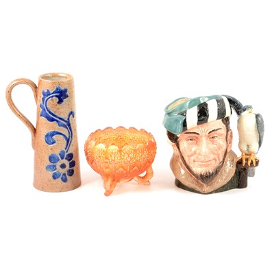 Lot 91 - Royal Doulton and other toby and character jugs, blue and white wares, other ceramics and glass.