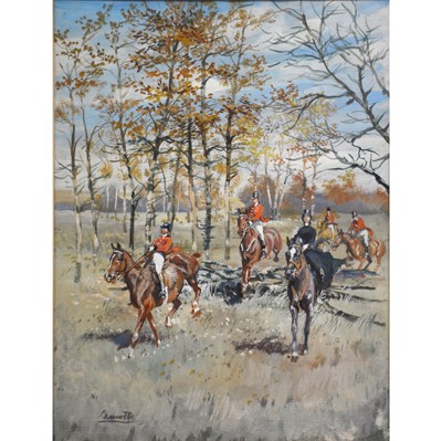 Lot 448 - Gabriel Chefson ('Lamotte'), three hunting scenes.