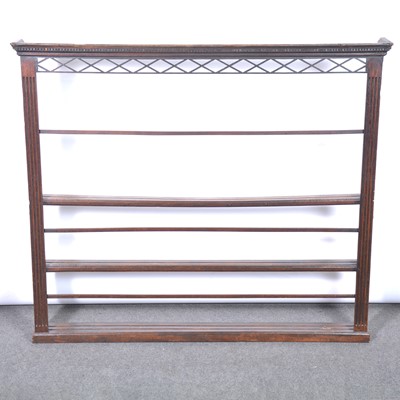 Lot 571 - Oak wall hanging Delft rack.