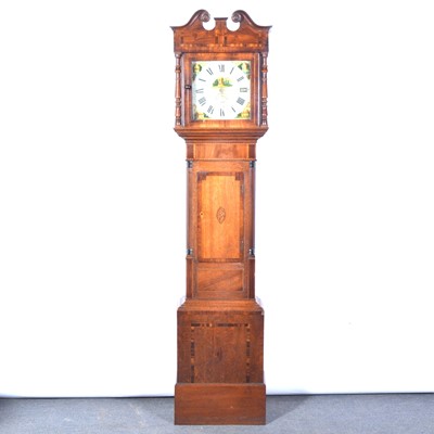 Lot 355 - Oak and mahogany longcase clock, signed Parker Daventry