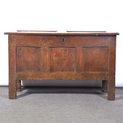 Lot 407 - Joined oak coffer, 18th Century