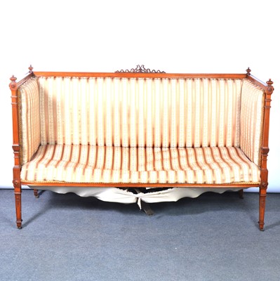 Lot 368 - Sheraton style settee, late 19th Century