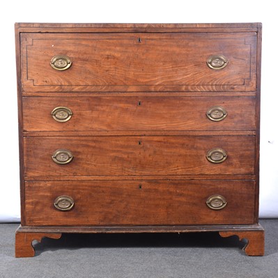 Lot 519 - George III mahogany secretaire chest of drawers