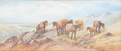 Lot 269 - Thomas Rowden, Ponies in a moorland landscape