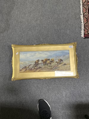 Lot 269 - Thomas Rowden, Ponies in a moorland landscape