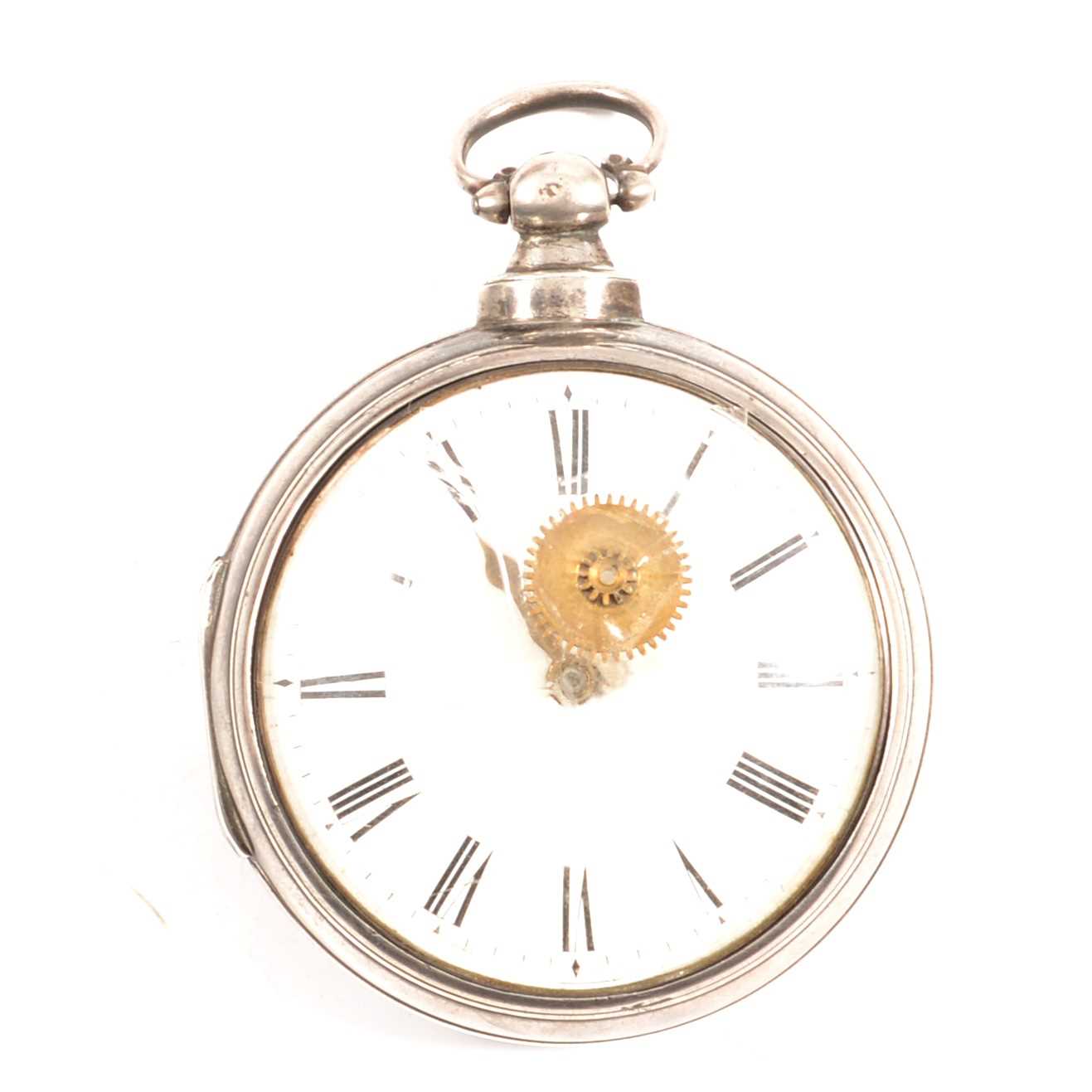 Lot 325 - Silver pair case pocket watch.