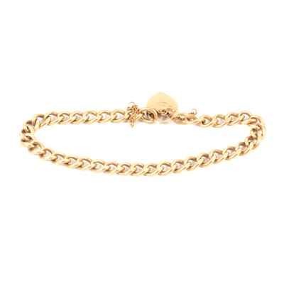 Lot 369 - A 9 carat yellow gold solid curb link bracelet.