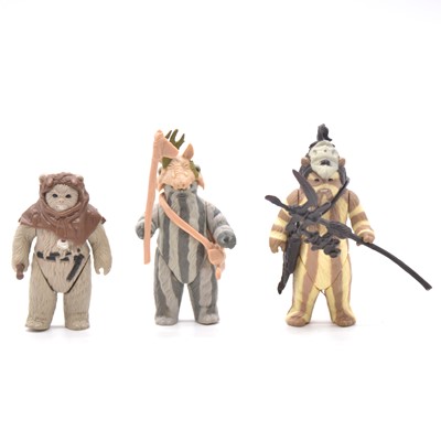 Lot 235 - Three Star Wars Ewok figures by Palitoy / Kenner