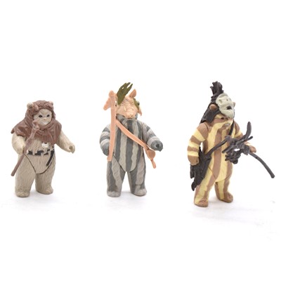 Lot 235 - Three Star Wars Ewok figures by Palitoy / Kenner