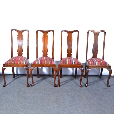 Lot 356 - Set of six Queen Anne style mahogany dining chairs, and two later matched chairs