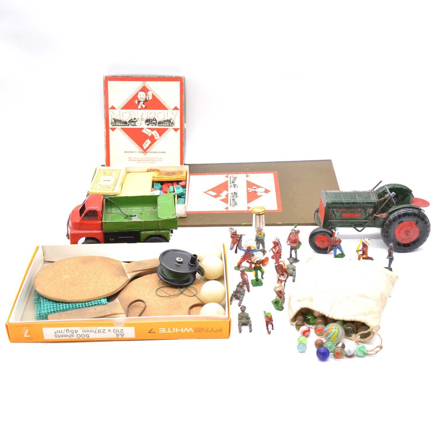 Lot 1323 - Tin-plate tractor; Tri-ang/Line Bors