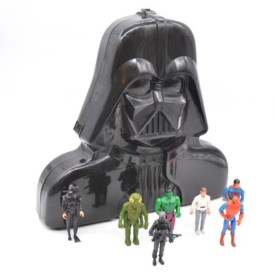 Lot 1294 - Star Wars Darth Vader figure carrying case, thirty Star Wars figures, seven other figures