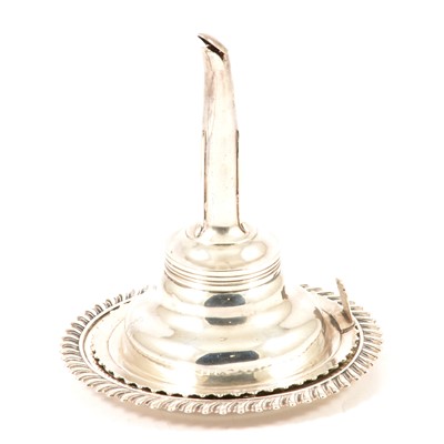 Lot 500 - A George IV Scottish silver wine funnel and matched stand by Charles Bendy.