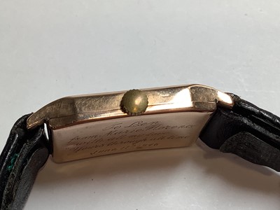 Lot 393 - Rotary - a 9 carat gold wristwatch, 1940s.