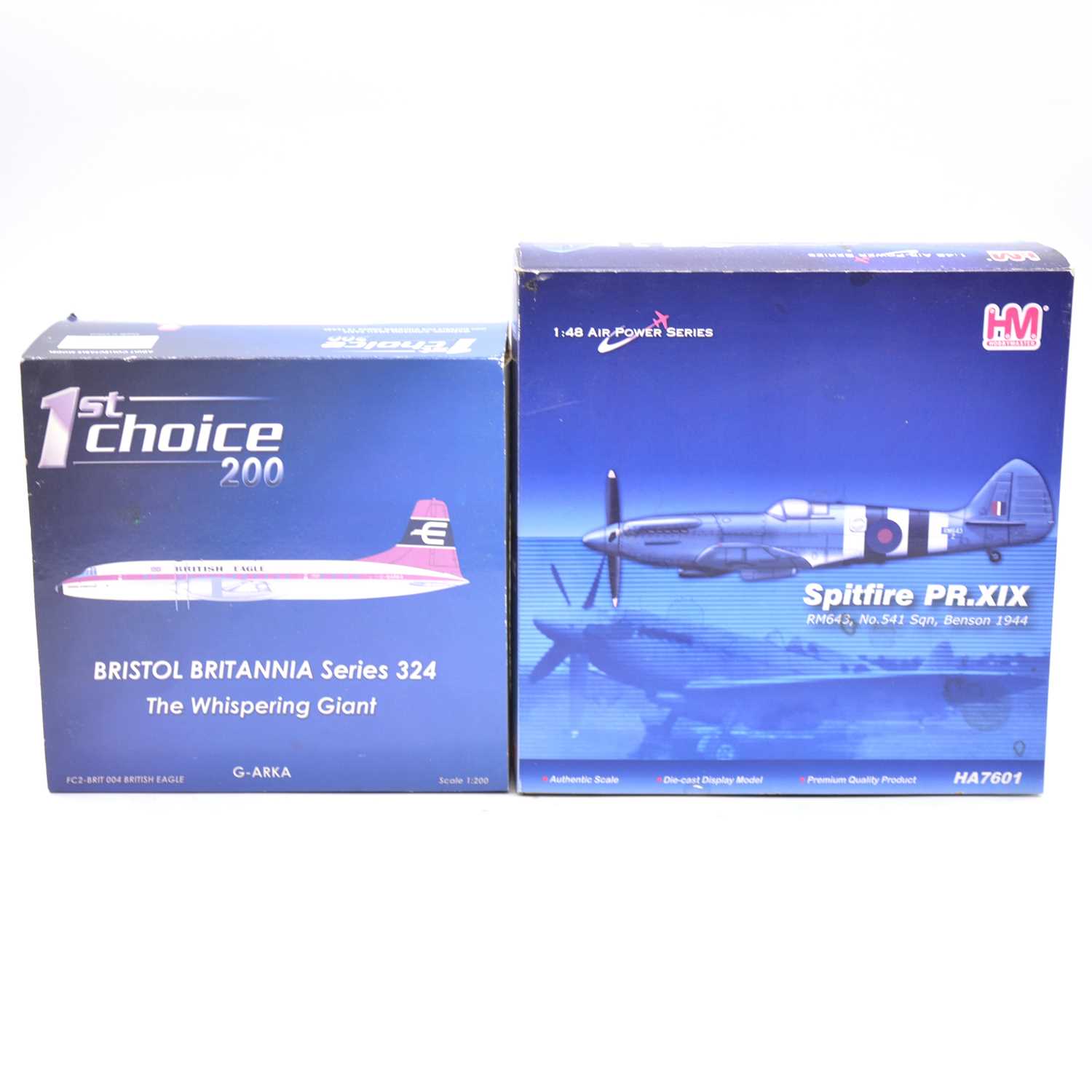 Lot 136 - Two aircraft models, Hobbymaster ref HA7601 Spitfire