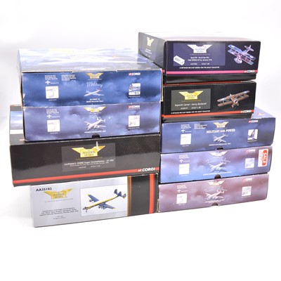 Lot 1189 - Nine Corgi The Aviation Archive series model aircraft, all boxed