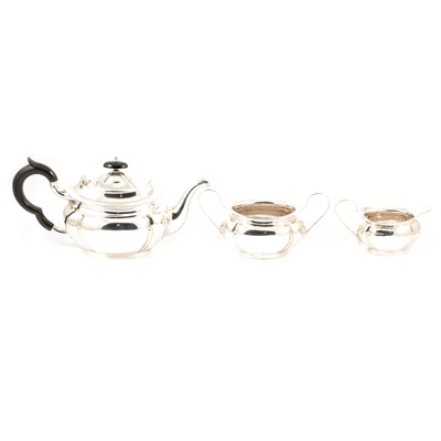 Lot 496 - A silver three piece teaset by Viner's Ltd (Emile Viner), Sheffield 1931.