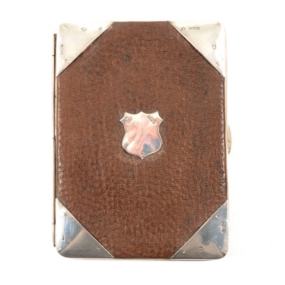 Lot 483 - A gentleman's silver mounted leather wallet by M Chapman, Son & Co Ltd (Middleton Chapman), London