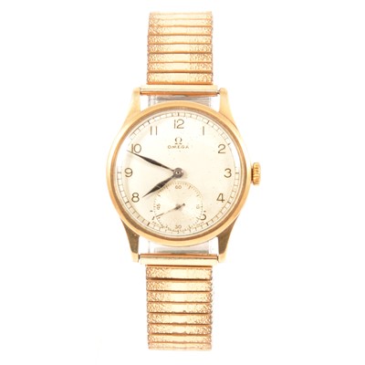 Lot 342 - Omega - a gentleman's 9 carat gold wristwatch.