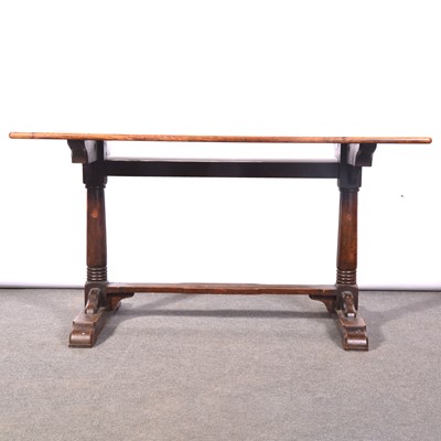 Lot 485 - Oak trestle table