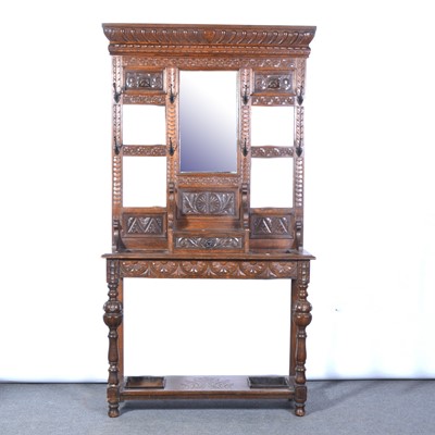 Lot 465 - Victorian oak hall stand