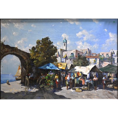 Lot 470 - 20th century continental school , Market Scene.